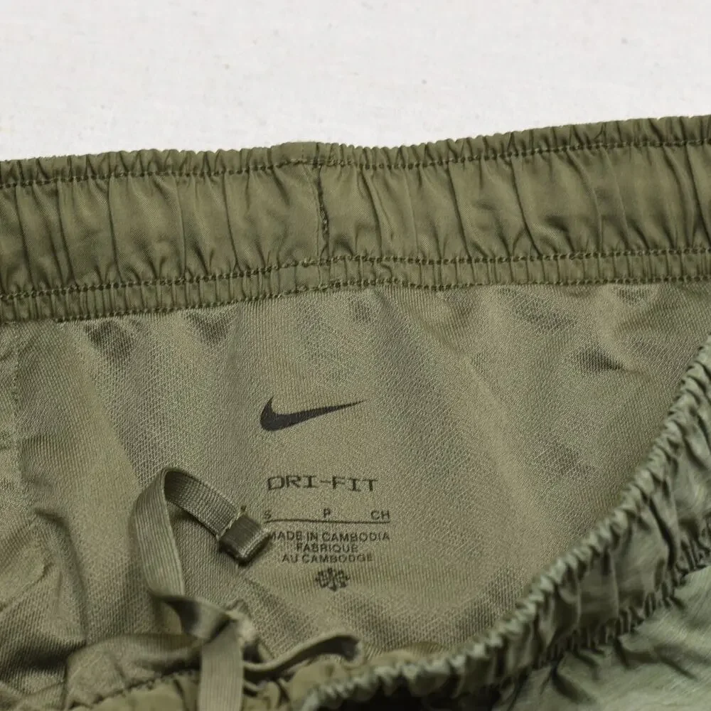 Nike Women's Sweat Shorts Gym Workout Drawstring Polyester Green Size S Dri Fit